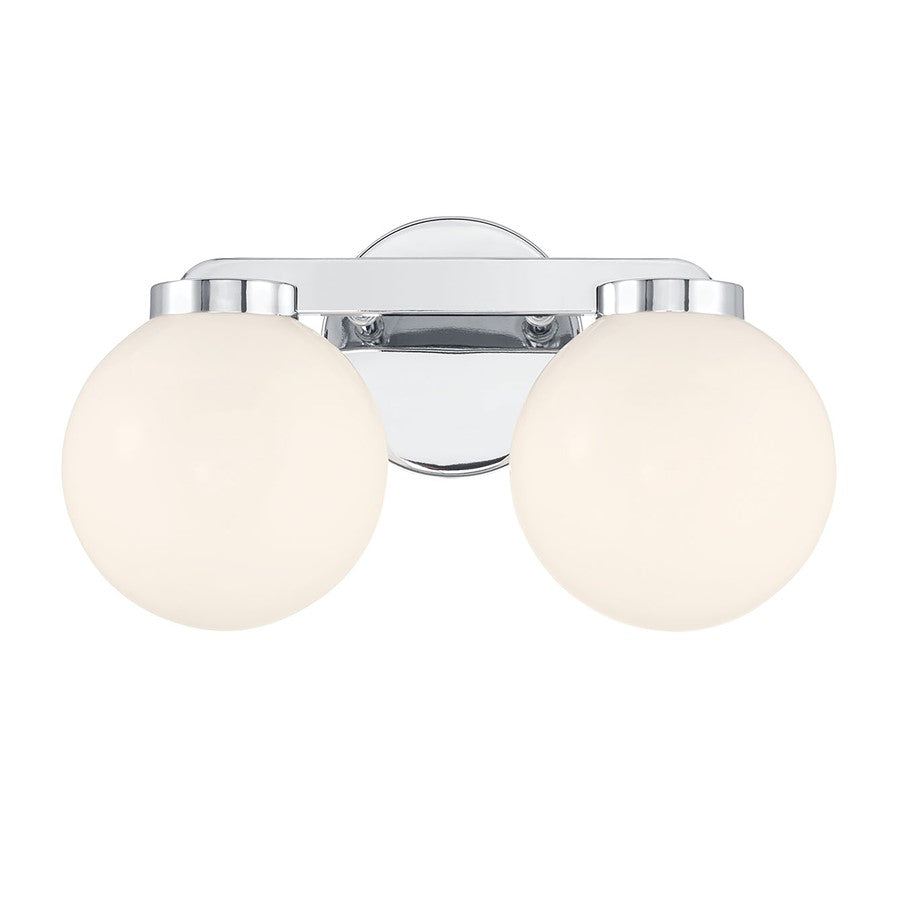 Millennium Ardeva 2Lt Bathroom Vanity Light, Chrome/Shiny Opal