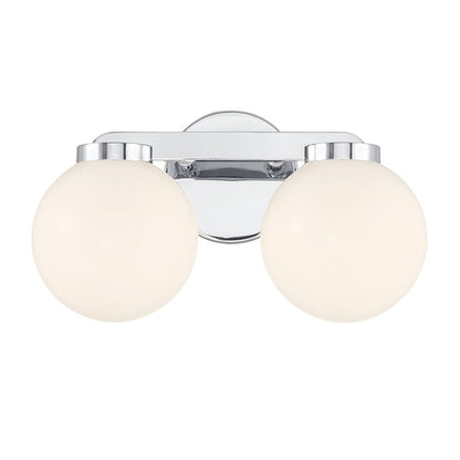 Millennium Ardeva 2Lt Bathroom Vanity Light, Chrome/Shiny Opal