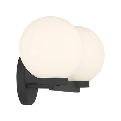 Millennium Ardeva 2Lt Bathroom Vanity Light, Black/Shiny Opal
