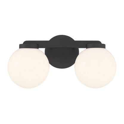 Millennium Ardeva 2Lt Bathroom Vanity Light, Black/Shiny Opal