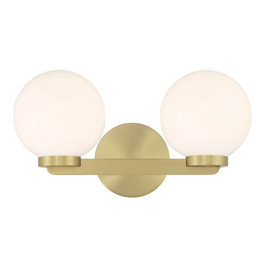 Millennium Ardeva 2Lt Bathroom Vanity Light, Brass/Shiny Opal