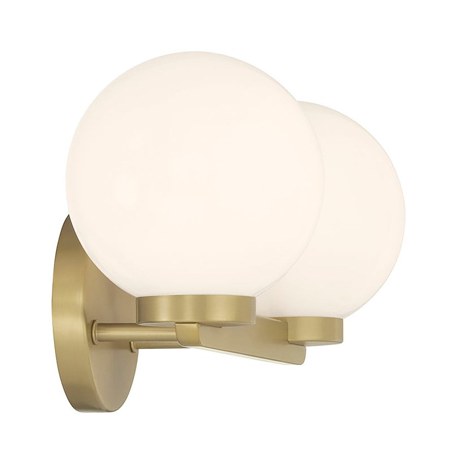 Millennium Ardeva 2Lt Bathroom Vanity Light, Brass/Shiny Opal