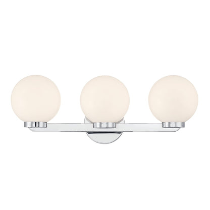 Millennium Ardeva 3Lt Bathroom Vanity Light, Chrome/Shiny Opal