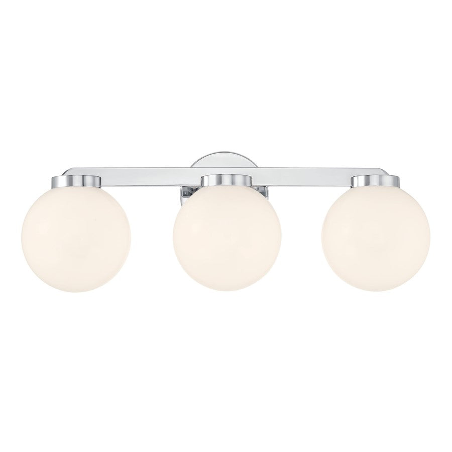 Millennium Ardeva 3Lt Bathroom Vanity Light, Chrome/Shiny Opal