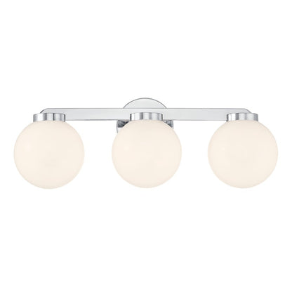 Millennium Ardeva 3Lt Bathroom Vanity Light, Chrome/Shiny Opal