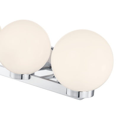 Millennium Ardeva 3Lt Bathroom Vanity Light, Chrome/Shiny Opal