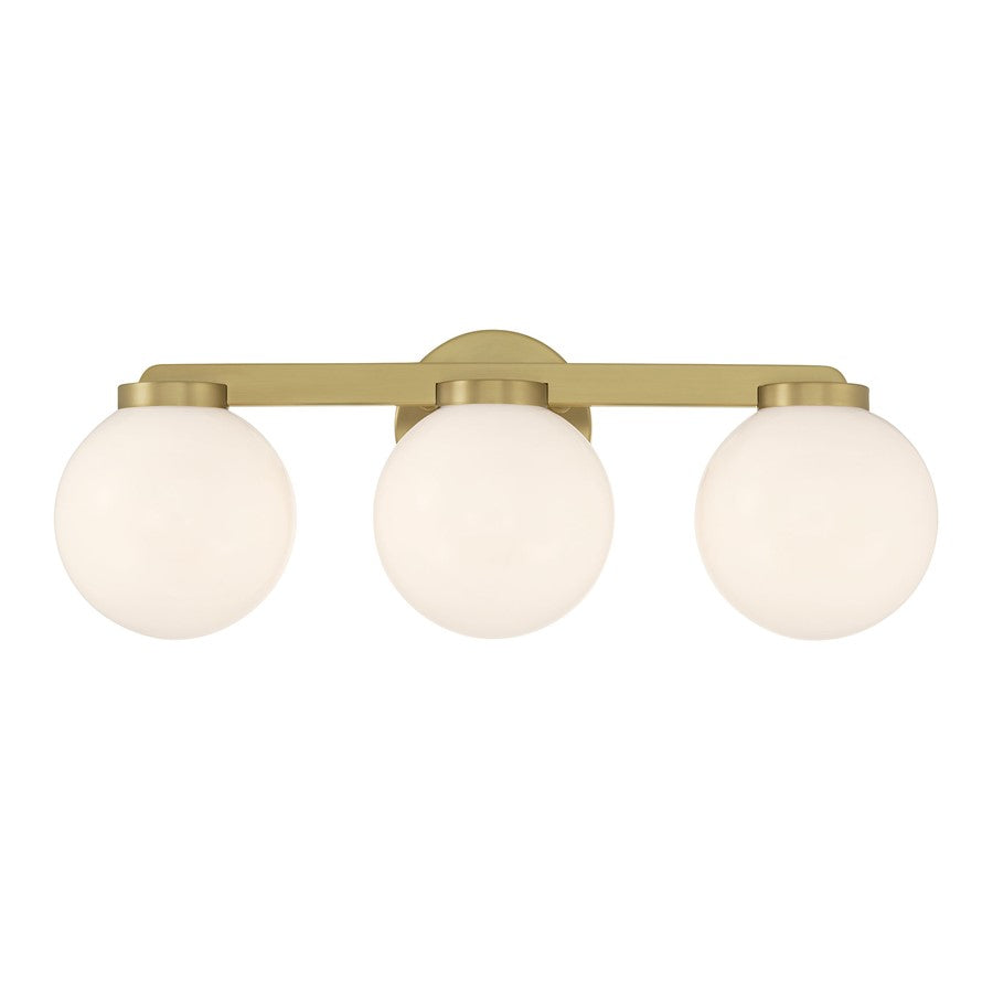Millennium Ardeva 3Lt Bathroom Vanity Light, Brass/Shiny Opal