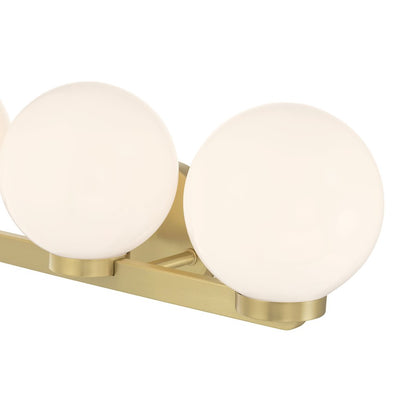 Millennium Ardeva 3Lt Bathroom Vanity Light, Brass/Shiny Opal