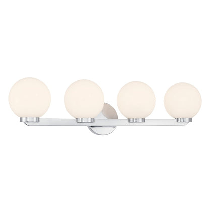Millennium Ardeva 4Lt Bathroom Vanity Light, Chrome/Shiny Opal - 97004-CH