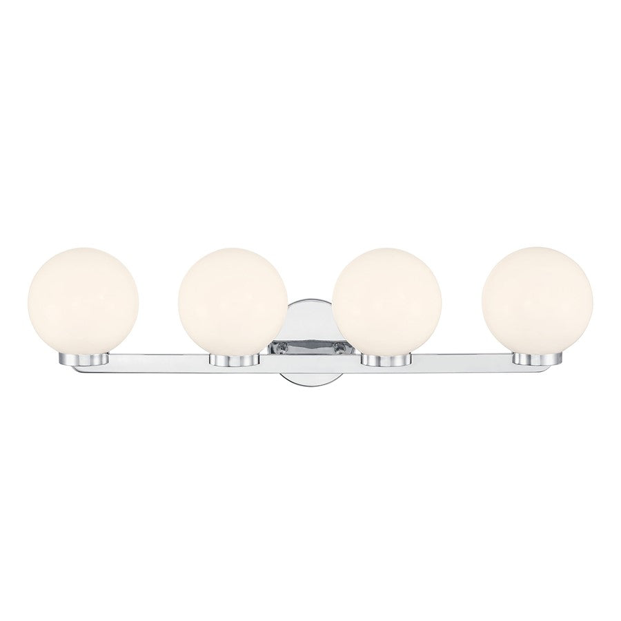 Millennium Ardeva 4Lt Bathroom Vanity Light, Chrome/Shiny Opal