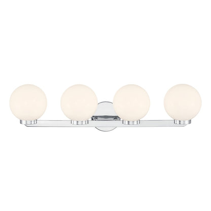 Millennium Ardeva 4Lt Bathroom Vanity Light, Chrome/Shiny Opal