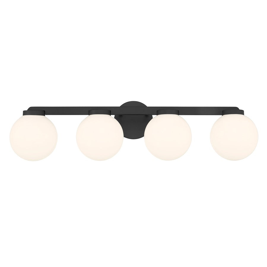 Millennium Ardeva 4Lt Bathroom Vanity Light, Black/Shiny Opal
