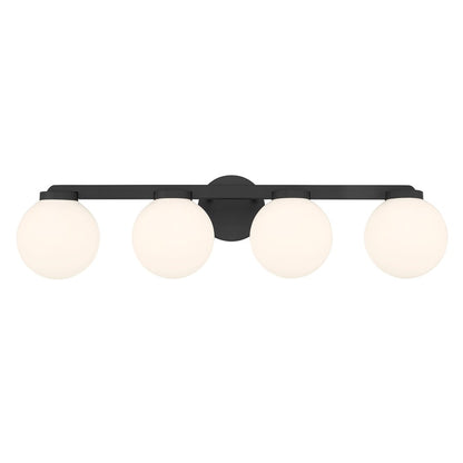 Millennium Ardeva 4Lt Bathroom Vanity Light, Black/Shiny Opal