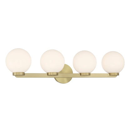 Millennium Ardeva 4Lt Bathroom Vanity Light, Brass/Shiny Opal - 97004-VB