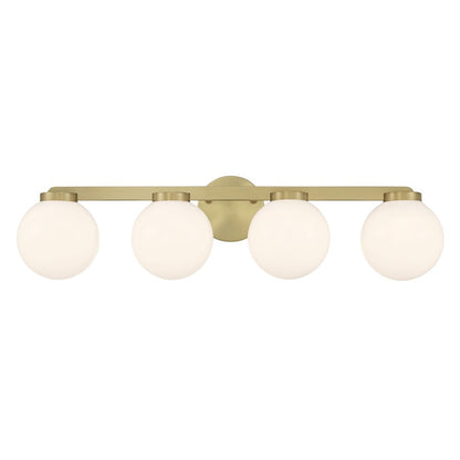 Millennium Ardeva 4Lt Bathroom Vanity Light, Brass/Shiny Opal