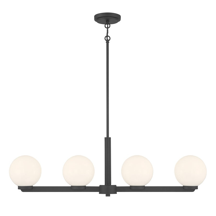 Millennium Lighting Ardeva 4Lt Chandelier, Black/Shiny Opal