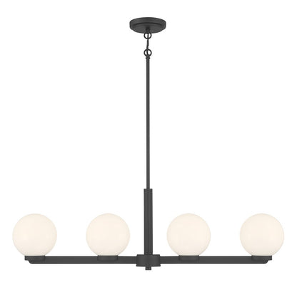 Millennium Lighting Ardeva 4Lt Chandelier, Black/Shiny Opal