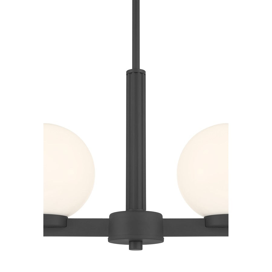 Millennium Lighting Ardeva 4Lt Chandelier, Black/Shiny Opal