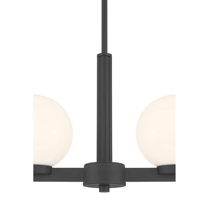 Millennium Lighting Ardeva 4Lt Chandelier, Black/Shiny Opal