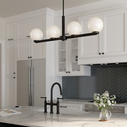 Millennium Lighting Ardeva 4Lt Chandelier, Black/Shiny Opal