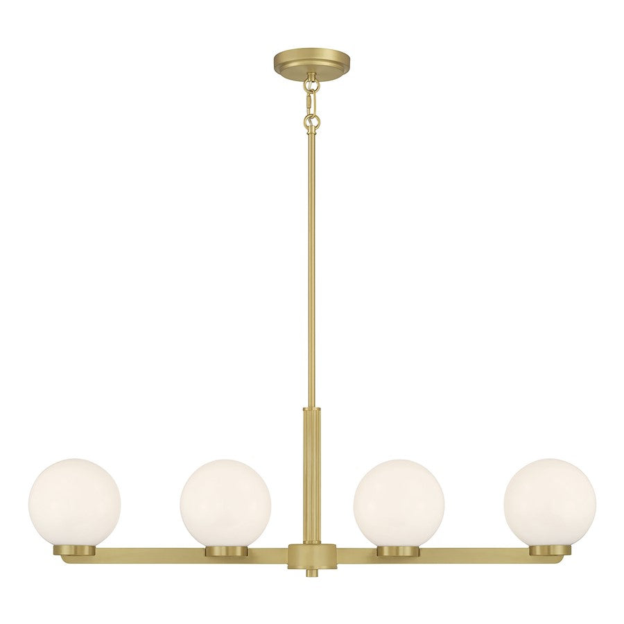 Millennium Lighting Ardeva 4Lt Chandelier, Brass/Shiny Opal