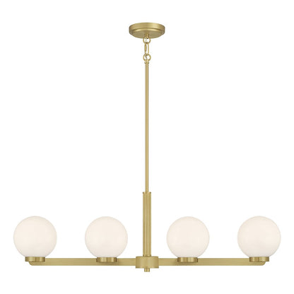 Millennium Lighting Ardeva 4Lt Chandelier, Brass/Shiny Opal