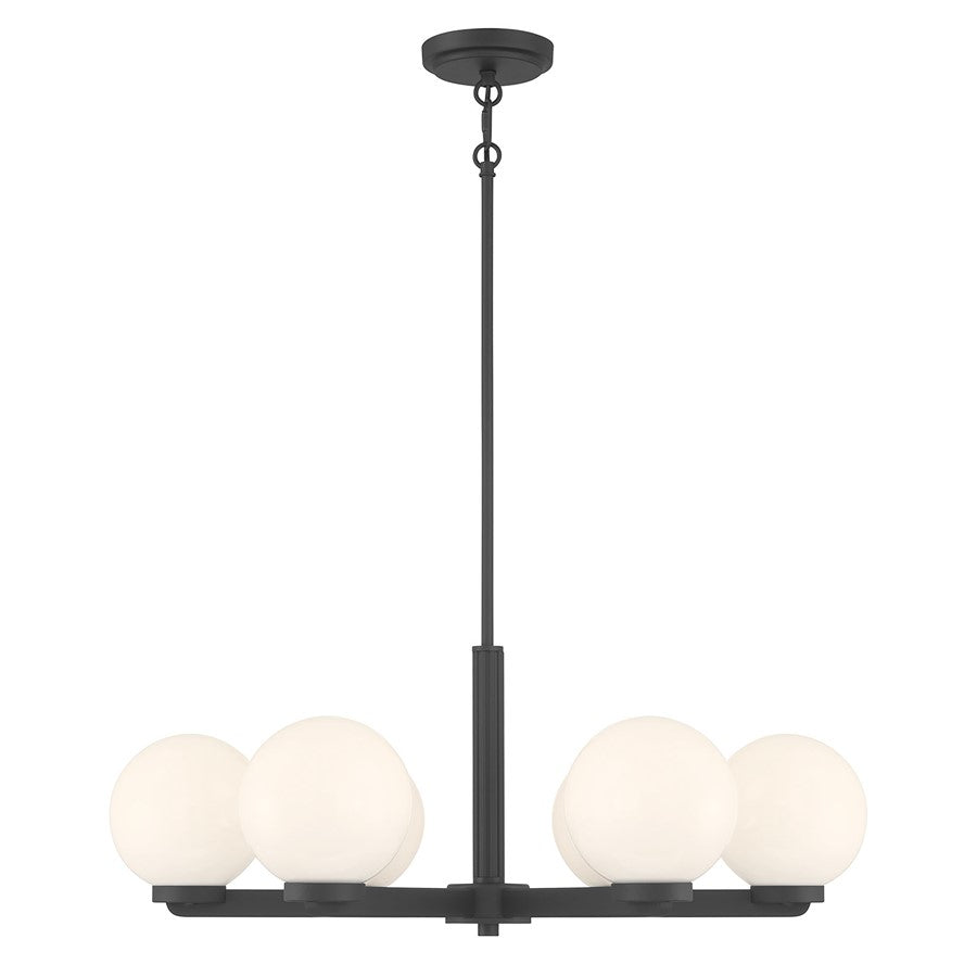 Millennium Lighting Ardeva 6Lt Chandelier, Black/Shiny Opal