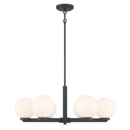 Millennium Lighting Ardeva 6Lt Chandelier, Black/Shiny Opal