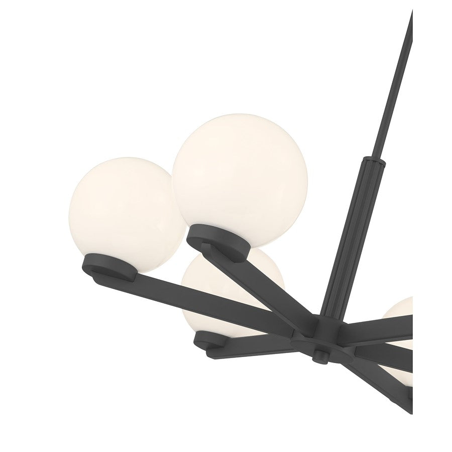 Millennium Lighting Ardeva 6Lt Chandelier, Black/Shiny Opal