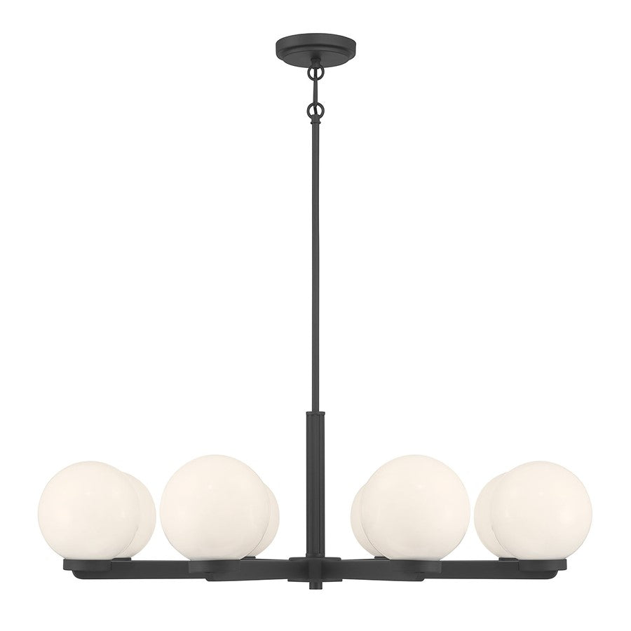 Millennium Lighting Ardeva 8Lt Chandelier, Black/Shiny Opal