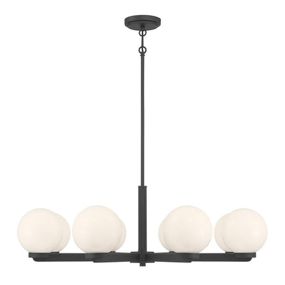 Millennium Lighting Ardeva 8Lt Chandelier, Black/Shiny Opal