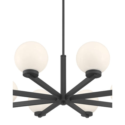 Millennium Lighting Ardeva 8Lt Chandelier, Black/Shiny Opal