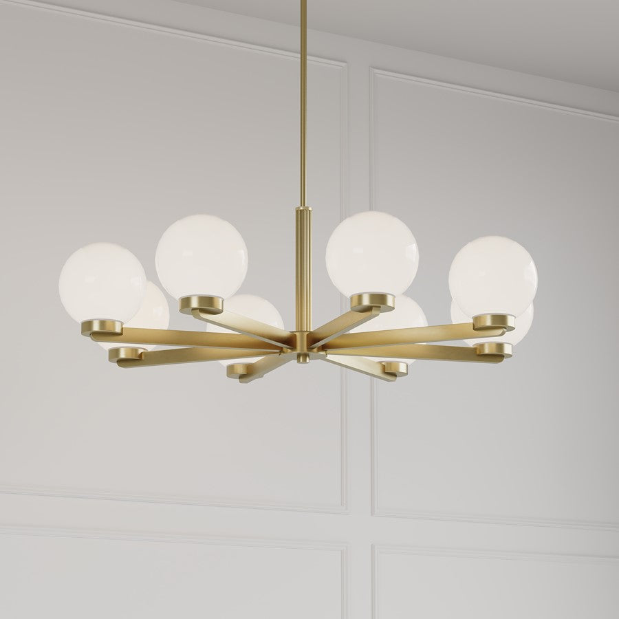 Millennium Lighting Ardeva 8Lt Chandelier, Brass/Shiny Opal