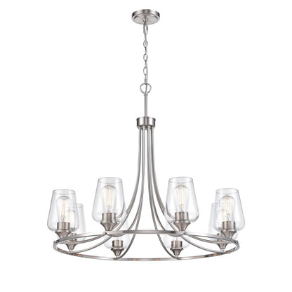 Millennium Lighting Ashford 8Lt Chandelier, Brushed Nickel - 9728-BN
