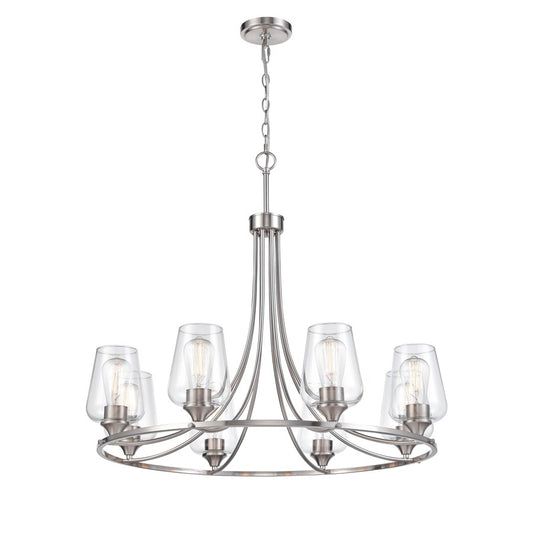 Millennium Lighting Ashford 8Lt Chandelier, Brushed Nickel - 9728-BN