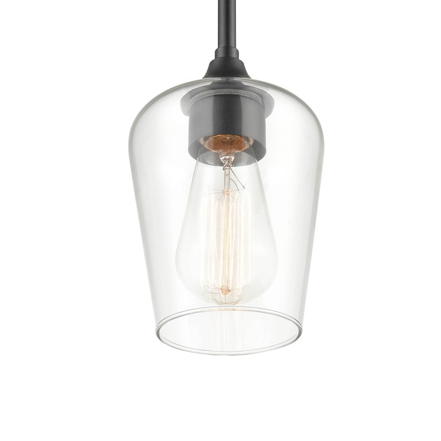 1 Light 38" Mini Pendant Light, Matte Black