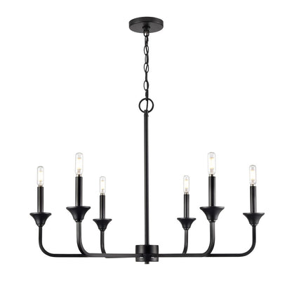 Millennium Lighting Herring 6Lt 23" Chandelier, Black - 97326-MB