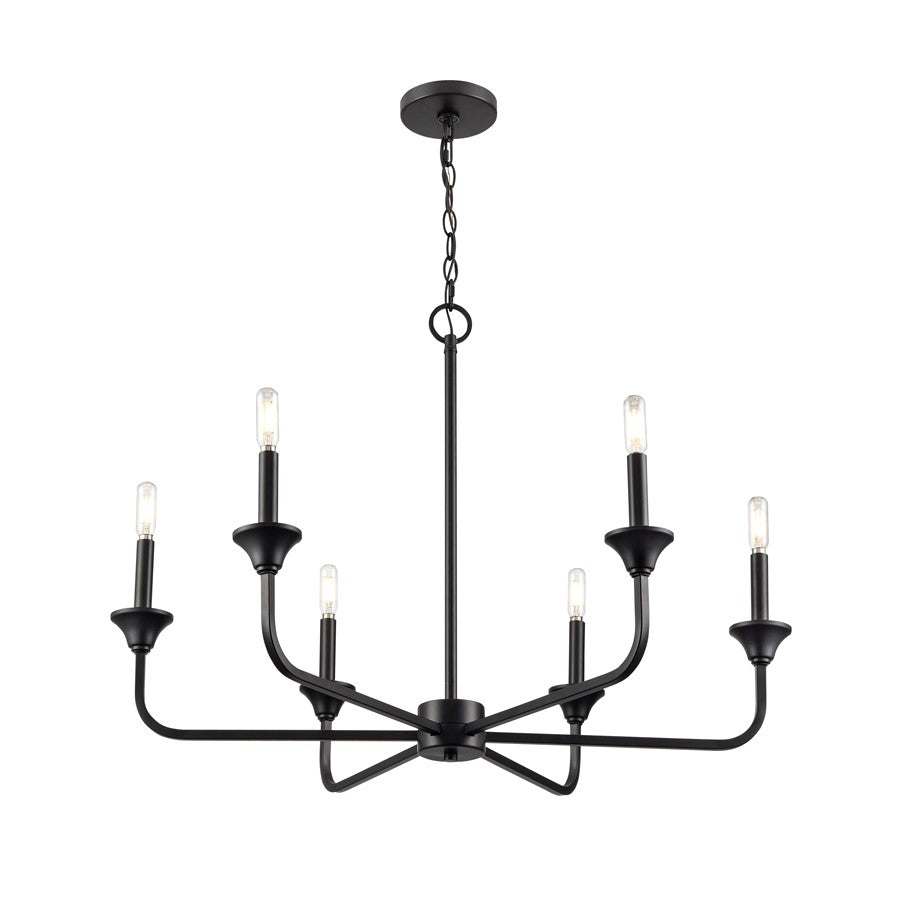 Millennium Lighting Herring 6Lt 23" Chandelier, Black