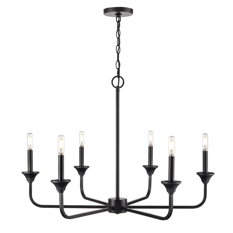 Millennium Lighting Herring 6Lt 23" Chandelier, Black