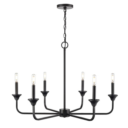 Millennium Lighting Herring 6Lt 23" Chandelier, Black