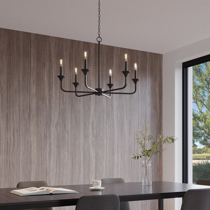 Millennium Lighting Herring 6Lt 23" Chandelier, Black