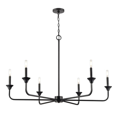 Millennium Lighting Herring 6Lt 28" Chandelier, Black