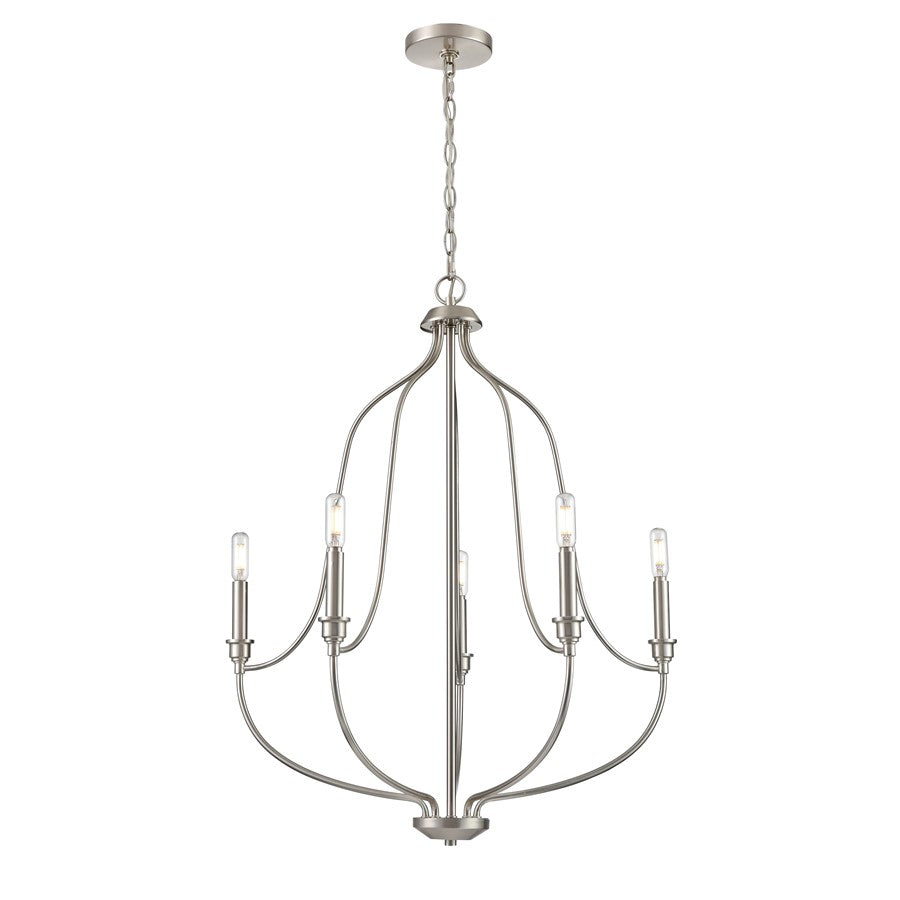 Millennium Lighting Senoia 5Lt Chandelier, Brushed Nickel