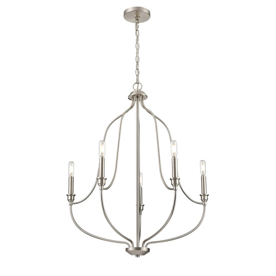 Millennium Lighting Senoia 5Lt Chandelier, Brushed Nickel