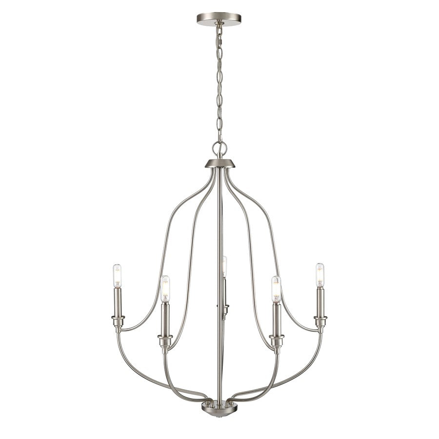 Millennium Lighting Senoia 5Lt Chandelier, Brushed Nickel
