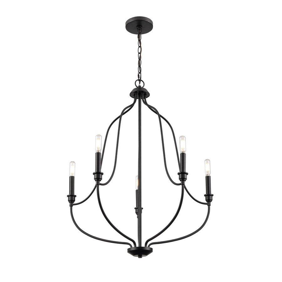 Millennium Lighting Senoia 5Lt Chandelier, Black