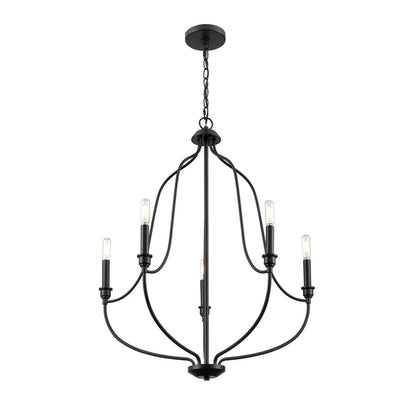 Millennium Lighting Senoia 5Lt Chandelier, Black