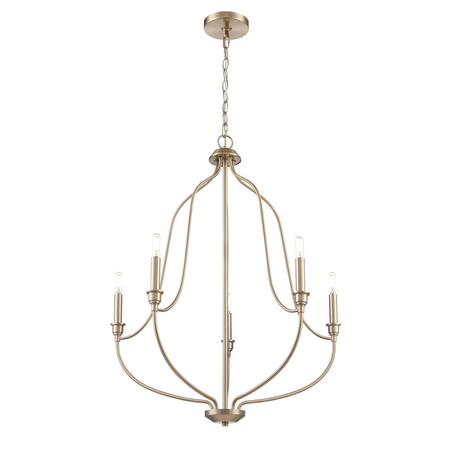 Millennium Lighting Senoia 5Lt 25" Chandelier, Modern Gold - 98005-MG