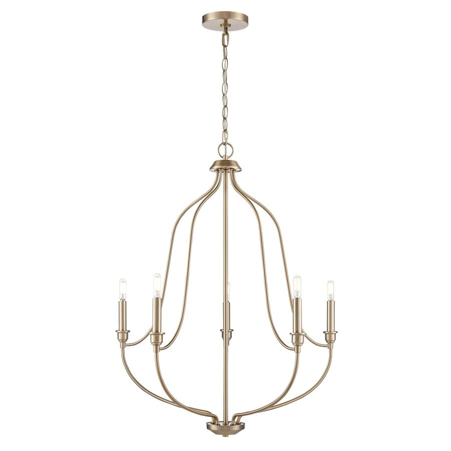 Millennium Lighting Senoia 5Lt 25" Chandelier, Modern Gold