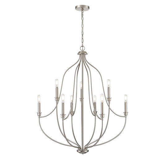 Millennium Lighting Senoia 9Lt Chandelier, Brushed Nickel - 98009-BN